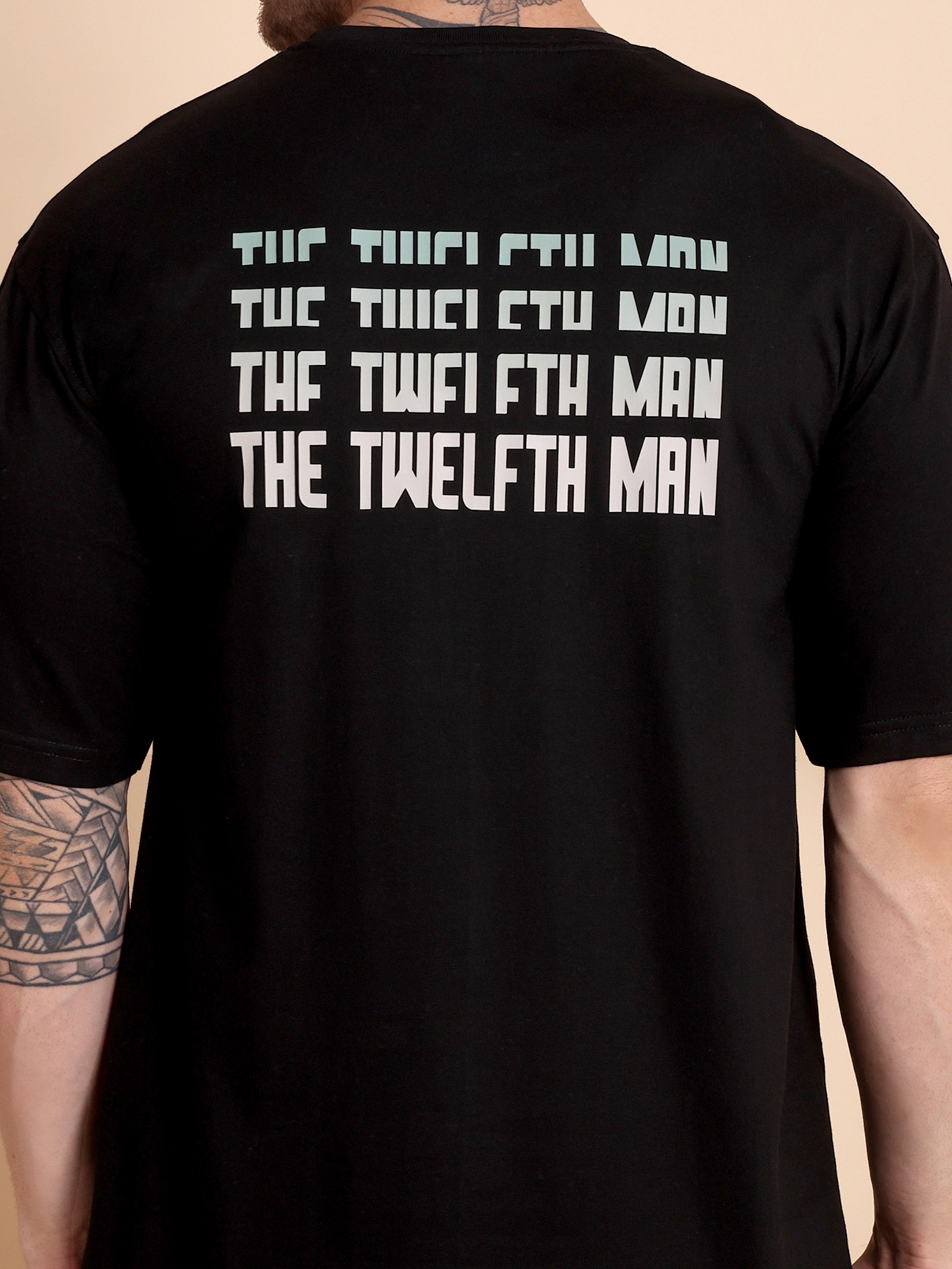 THE VANGUARD TEE | The Twelfth Man | Unisex Oversized Graphic T-Shirt | Drop-Shoulder | 180 GSM Biowashed Cotton