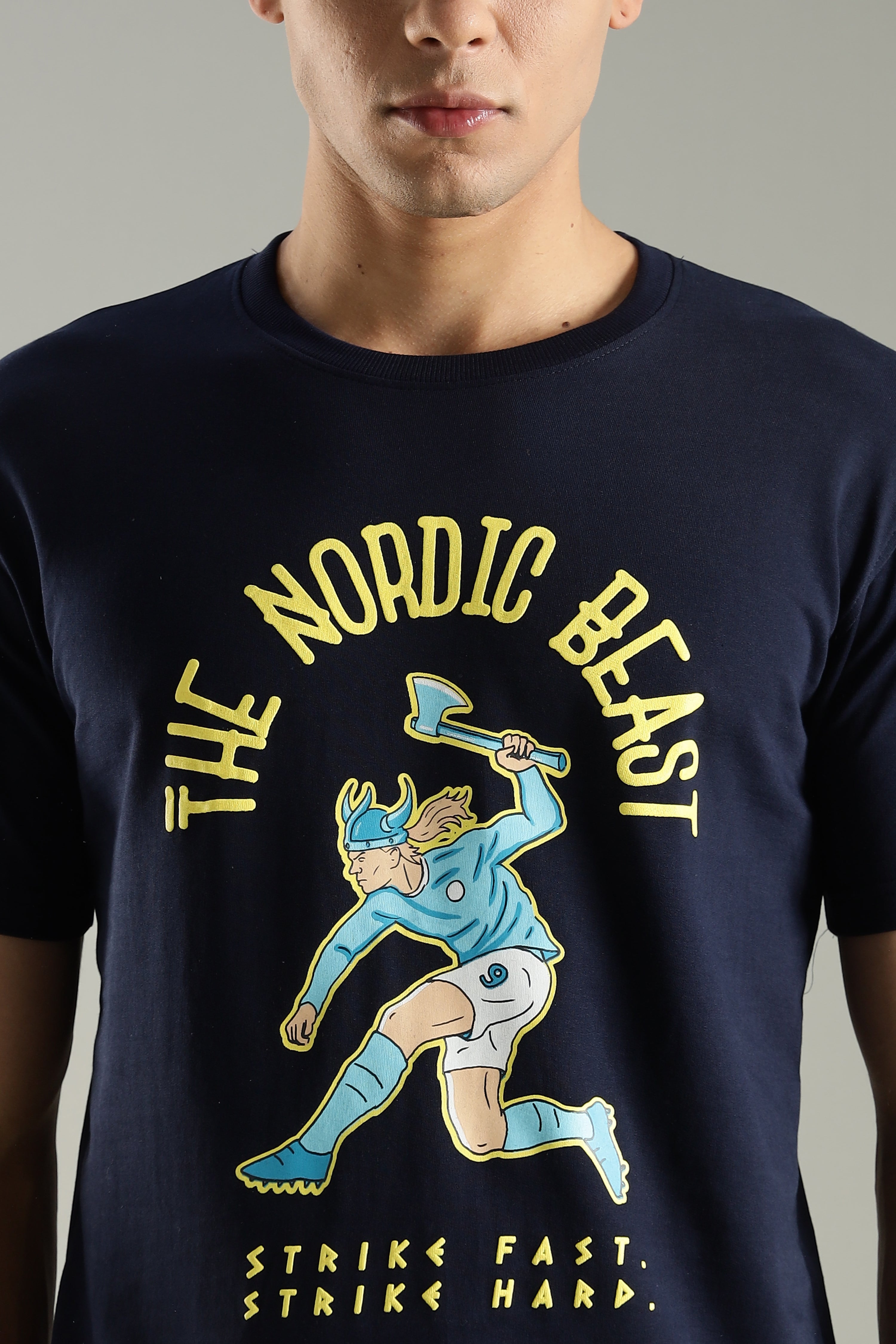 NORDIC BEAST | Haaland | Unisex Regular Fit Graphic T-Shirt | 180 GSM Biowashed Cotton