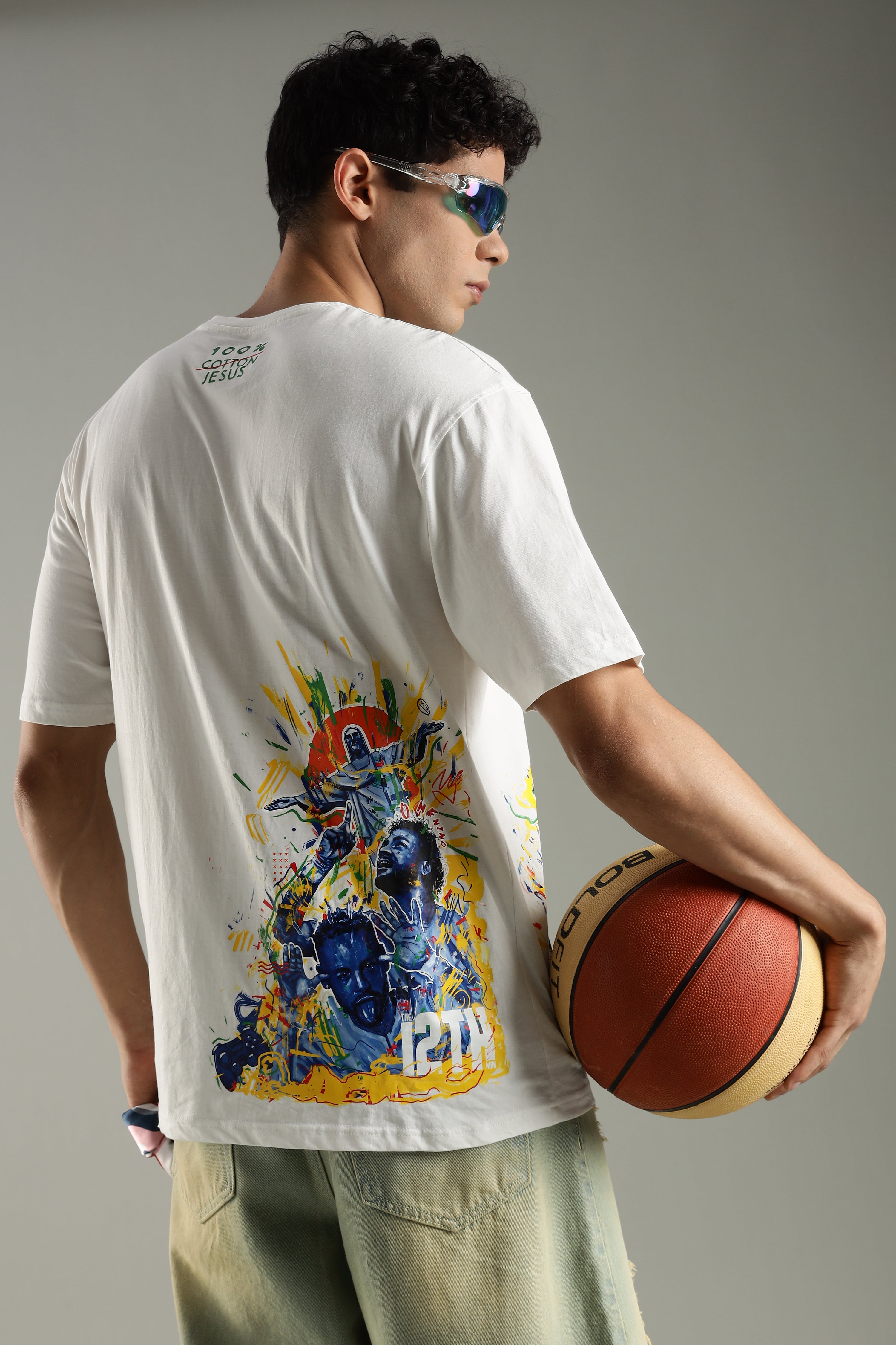 O MENINO | Neymar | Unisex Oversized Graphic T-Shirt | Drop-Shoulder | 180 GSM Biowashed Cotton