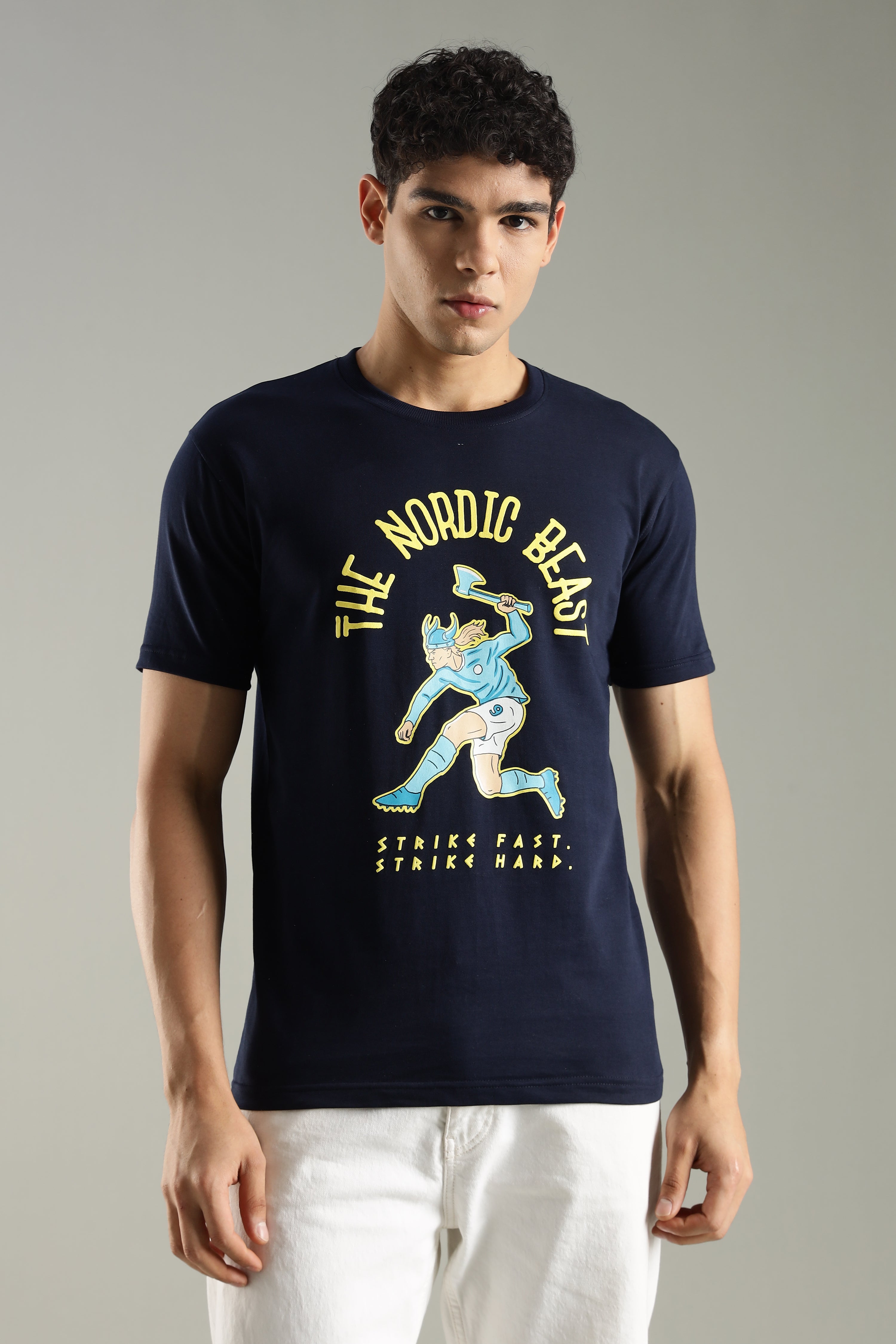 NORDIC BEAST | Haaland | Unisex Regular Fit Graphic T-Shirt | 180 GSM Biowashed Cotton