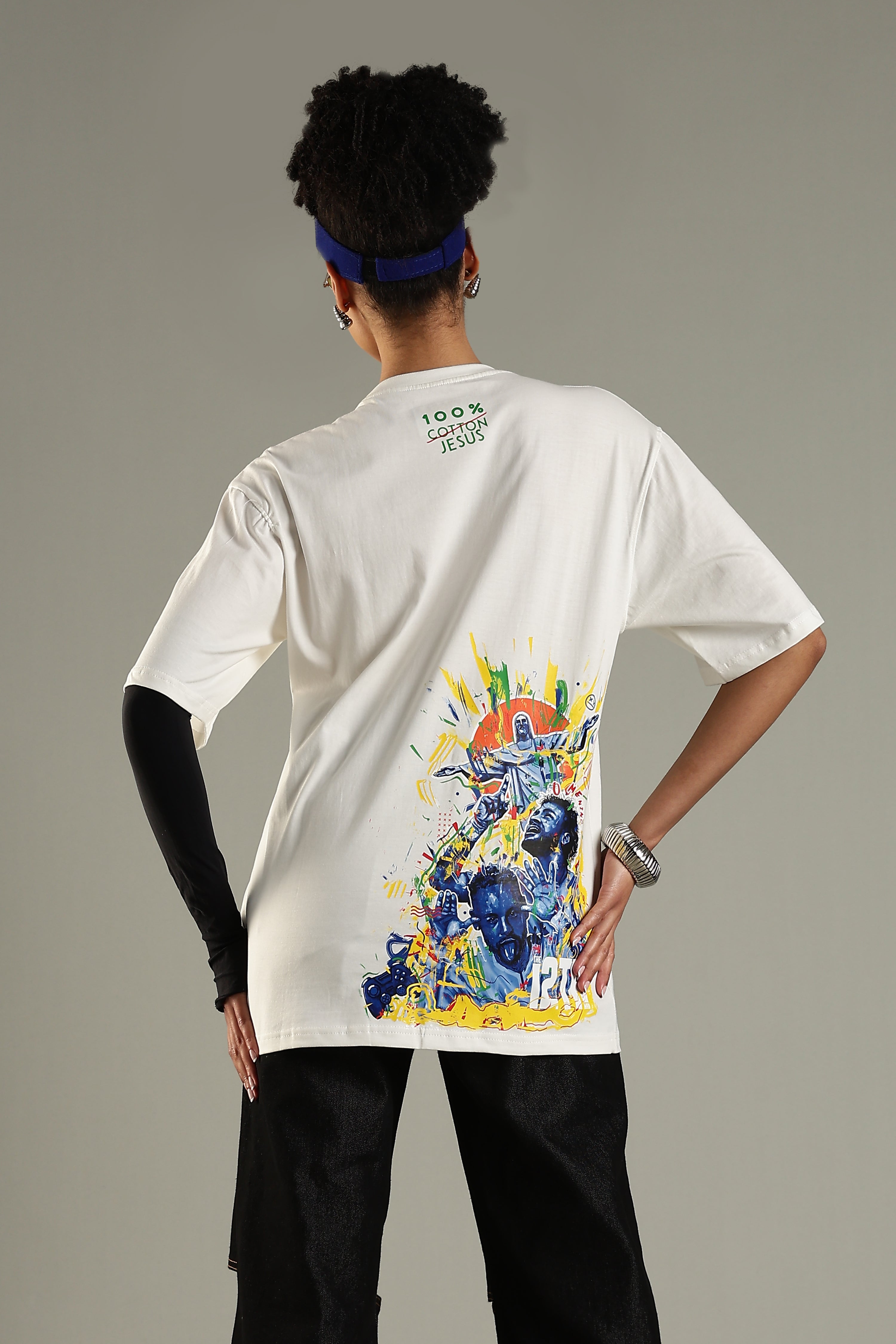 O MENINO | Neymar | Unisex Oversized Graphic T-Shirt | Drop-Shoulder | 180 GSM Biowashed Cotton