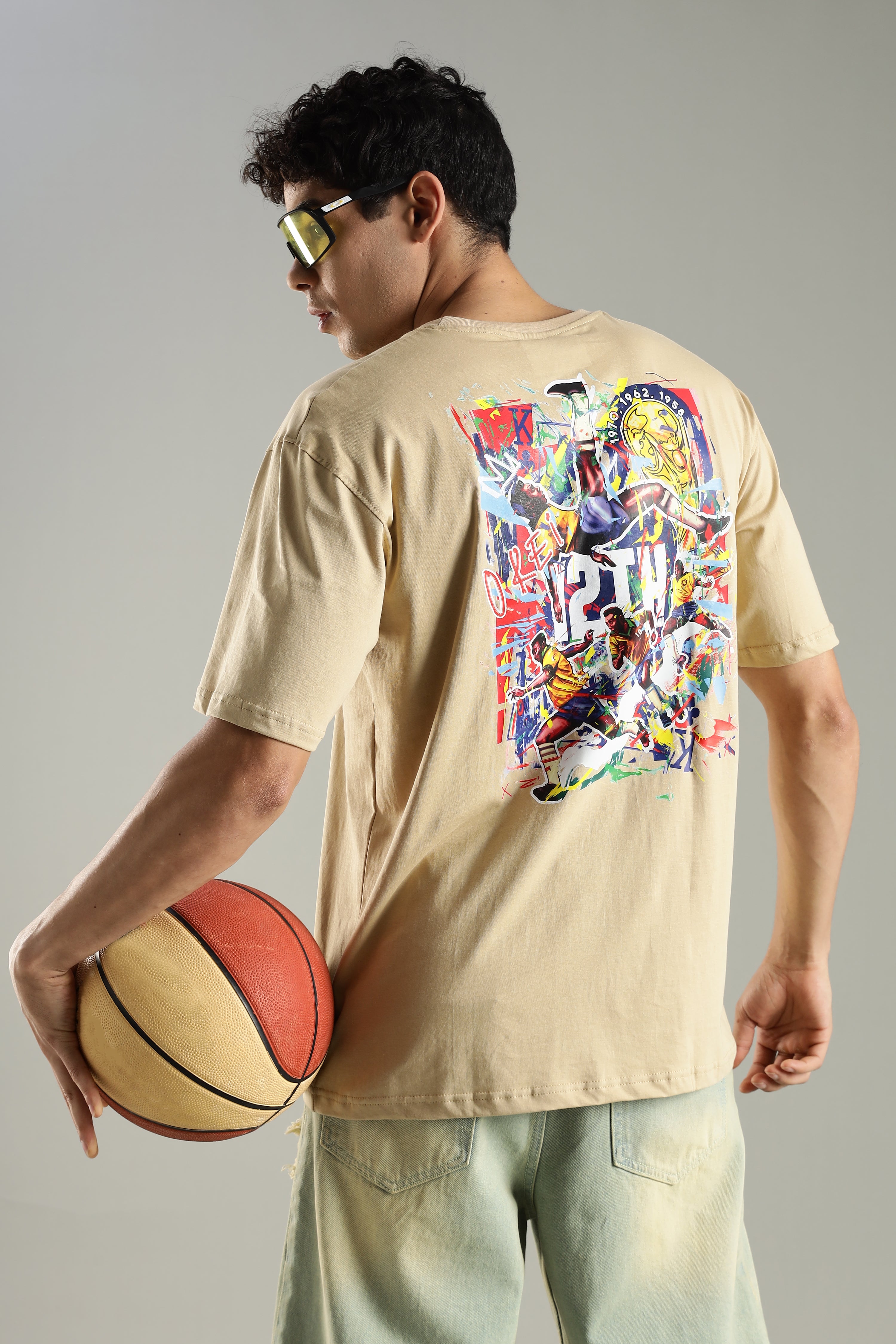 O REII | Pele | Unisex Oversized Graphic T-Shirt | Drop-Shoulder | 180 GSM Biowashed Cotton