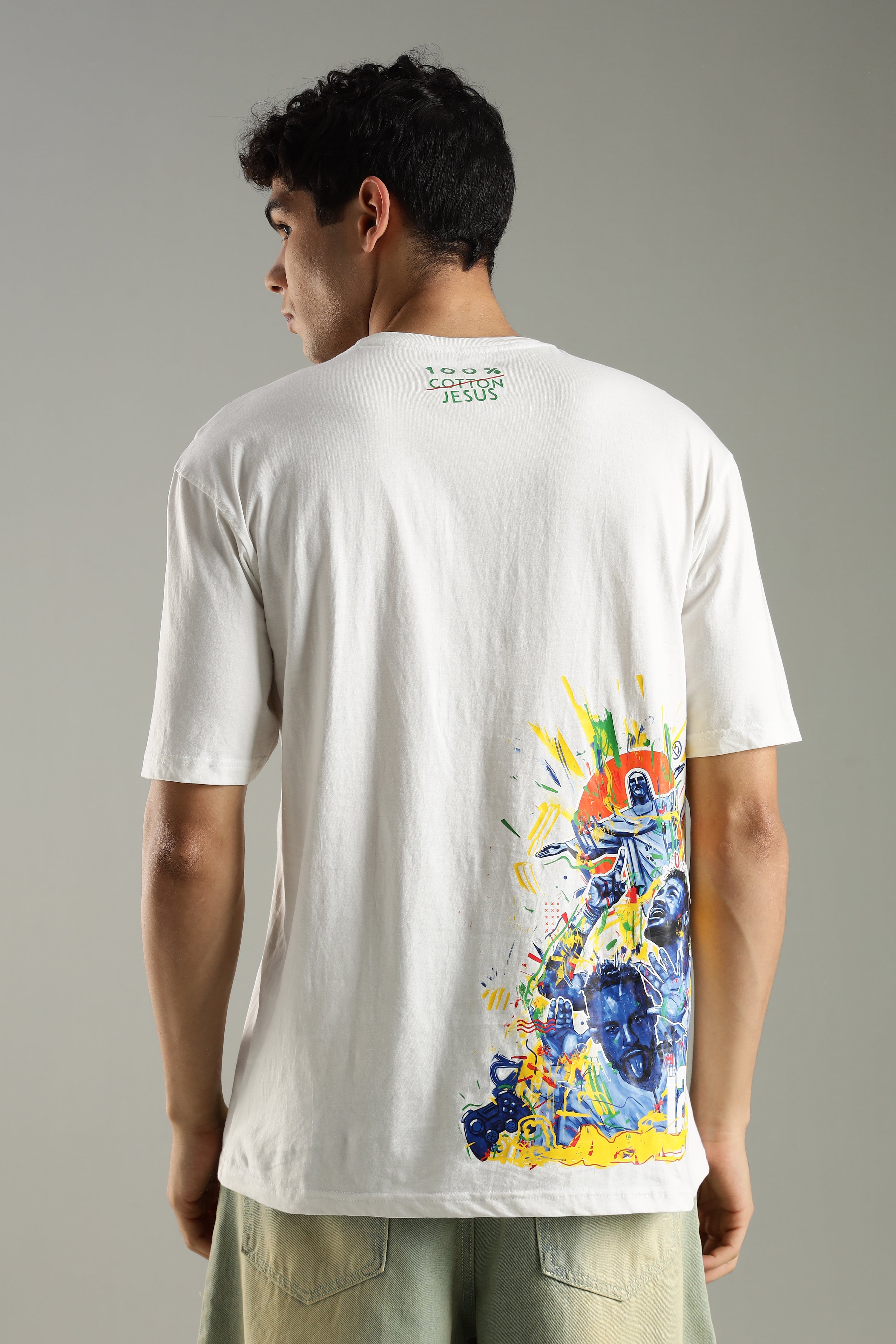 O MENINO | Neymar | Unisex Oversized Graphic T-Shirt | Drop-Shoulder | 180 GSM Biowashed Cotton