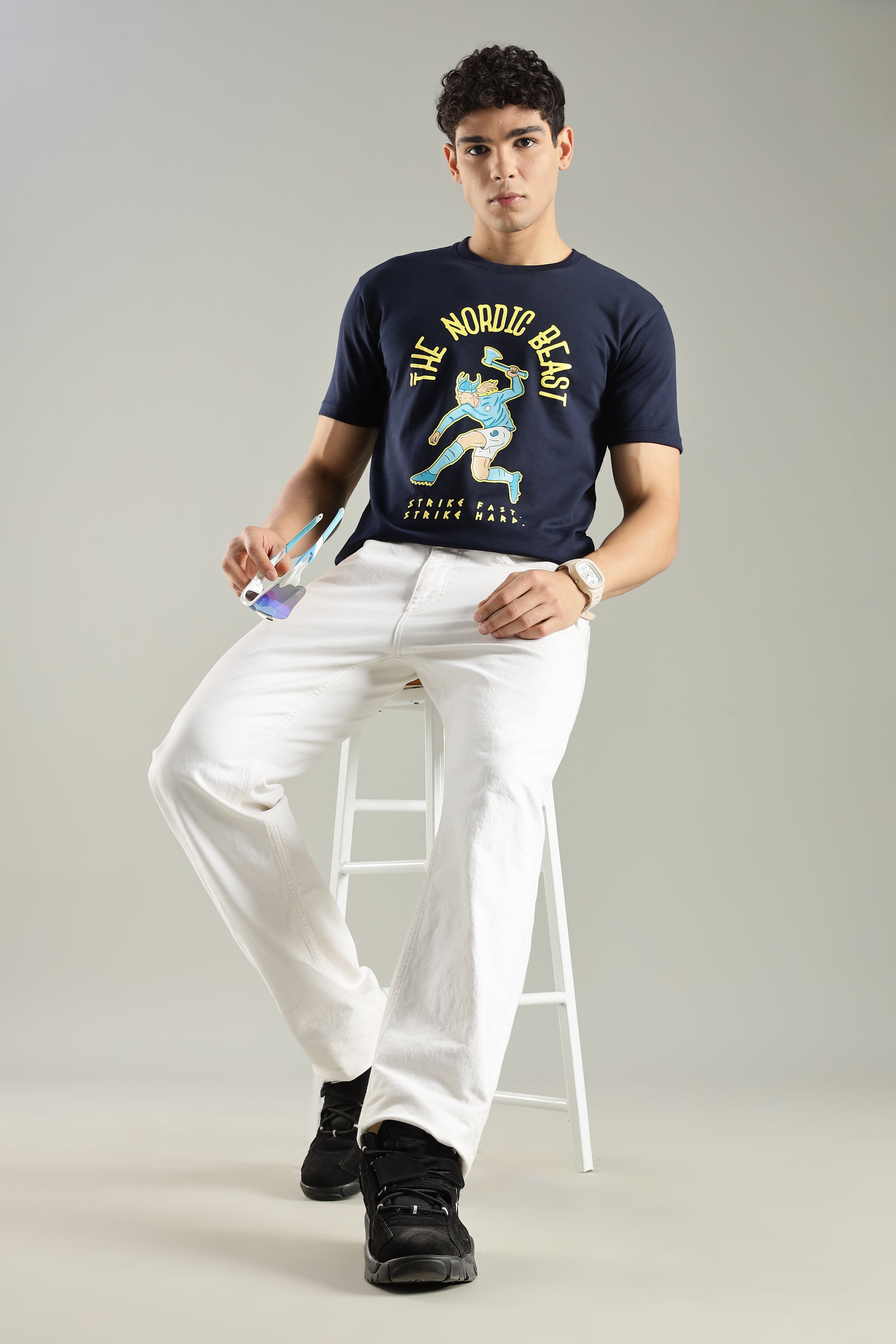 NORDIC BEAST | Haaland | Unisex Regular Fit Graphic T-Shirt | 180 GSM Biowashed Cotton