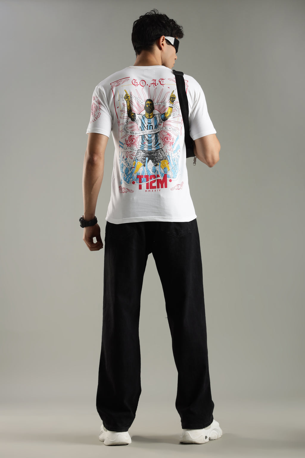 LA PULGA - GOAT EDITION | Lionel Messi | Unisex Regular Fit Graphic T-Shirt | 180 GSM Biowashed Cotton