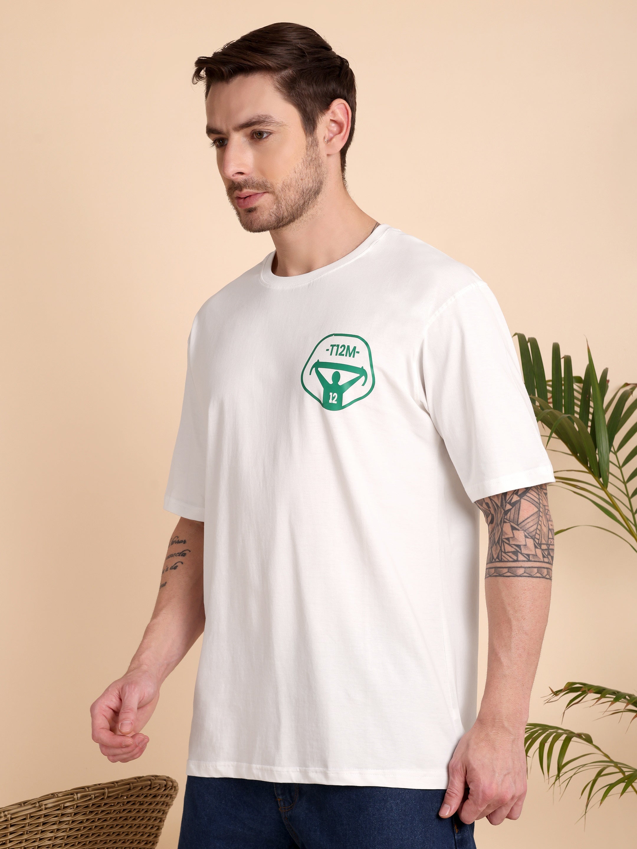 THE VANGUARD TEE | The Twelfth Man | Unisex Oversized Graphic T-Shirt | Drop-Shoulder | 180 GSM Biowashed Cotton