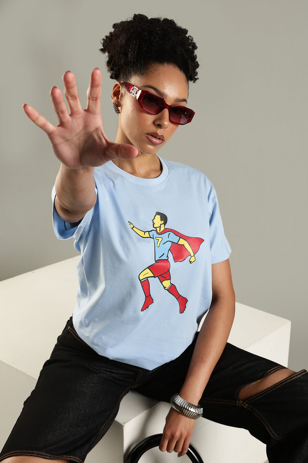 SIUUU-PERMAN | Cristiano Ronaldo | Unisex Regular Fit Graphic T-Shirt | 180 GSM Biowashed Cotton