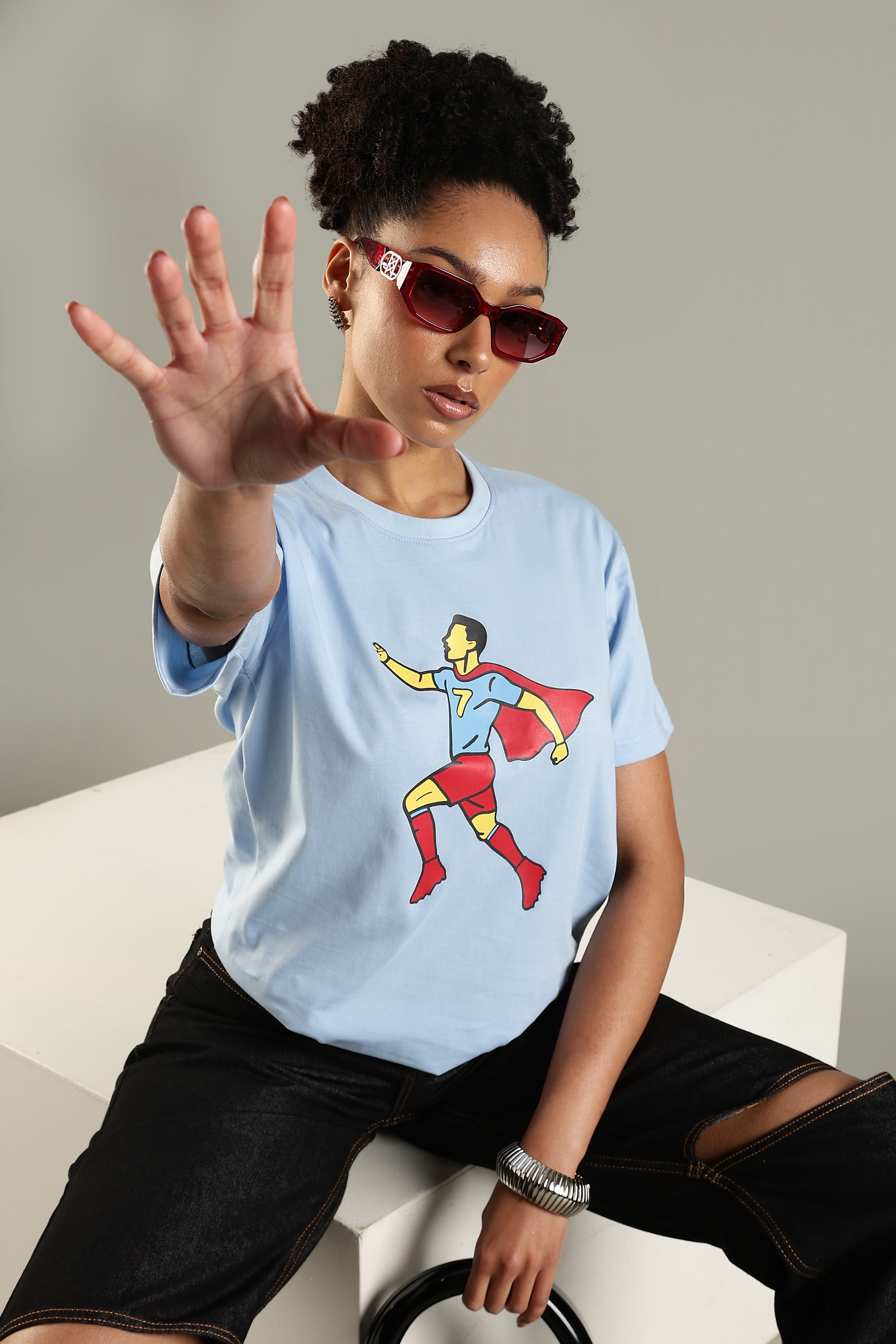 SIUUU-PERMAN | Cristiano Ronaldo | Unisex Regular Fit Graphic T-Shirt | 180 GSM Biowashed Cotton