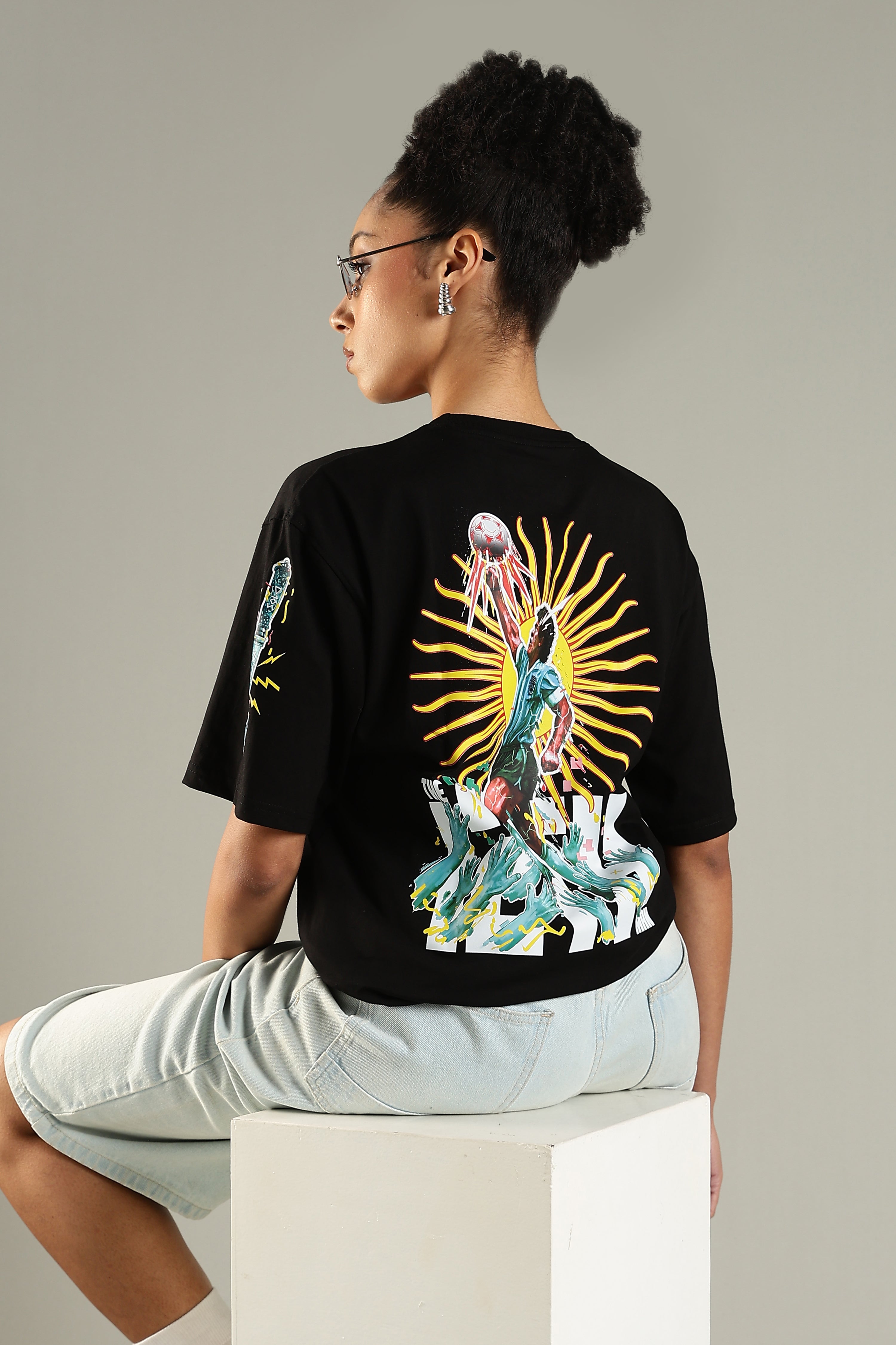 EL DIOS – HAND OF GOD | Maradona | Unisex Oversized Graphic T-Shirt | Drop-Shoulder | 180 GSM Biowashed Cotton