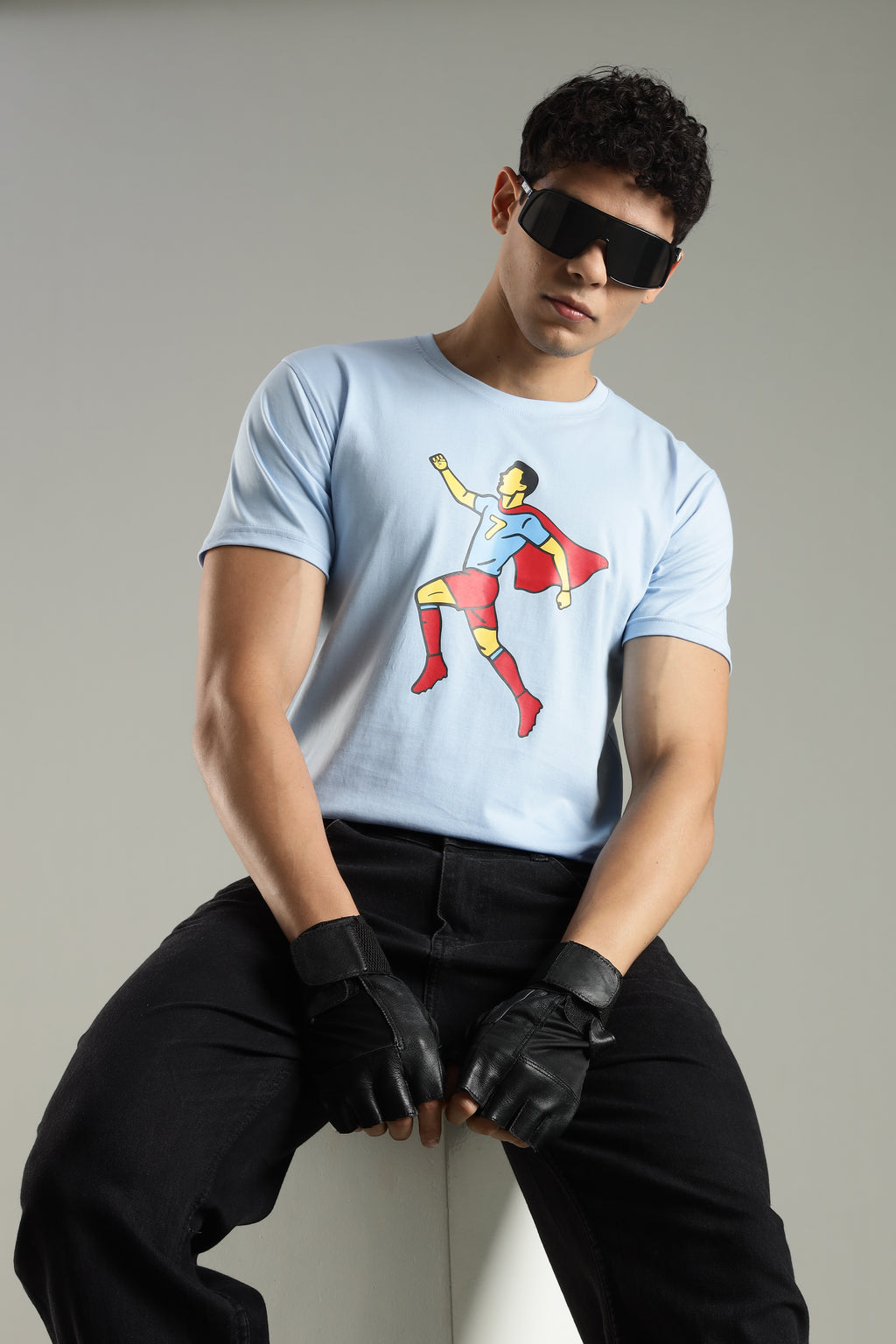 SIUUU-PERMAN | Cristiano Ronaldo | Unisex Regular Fit Graphic T-Shirt | 180 GSM Biowashed Cotton