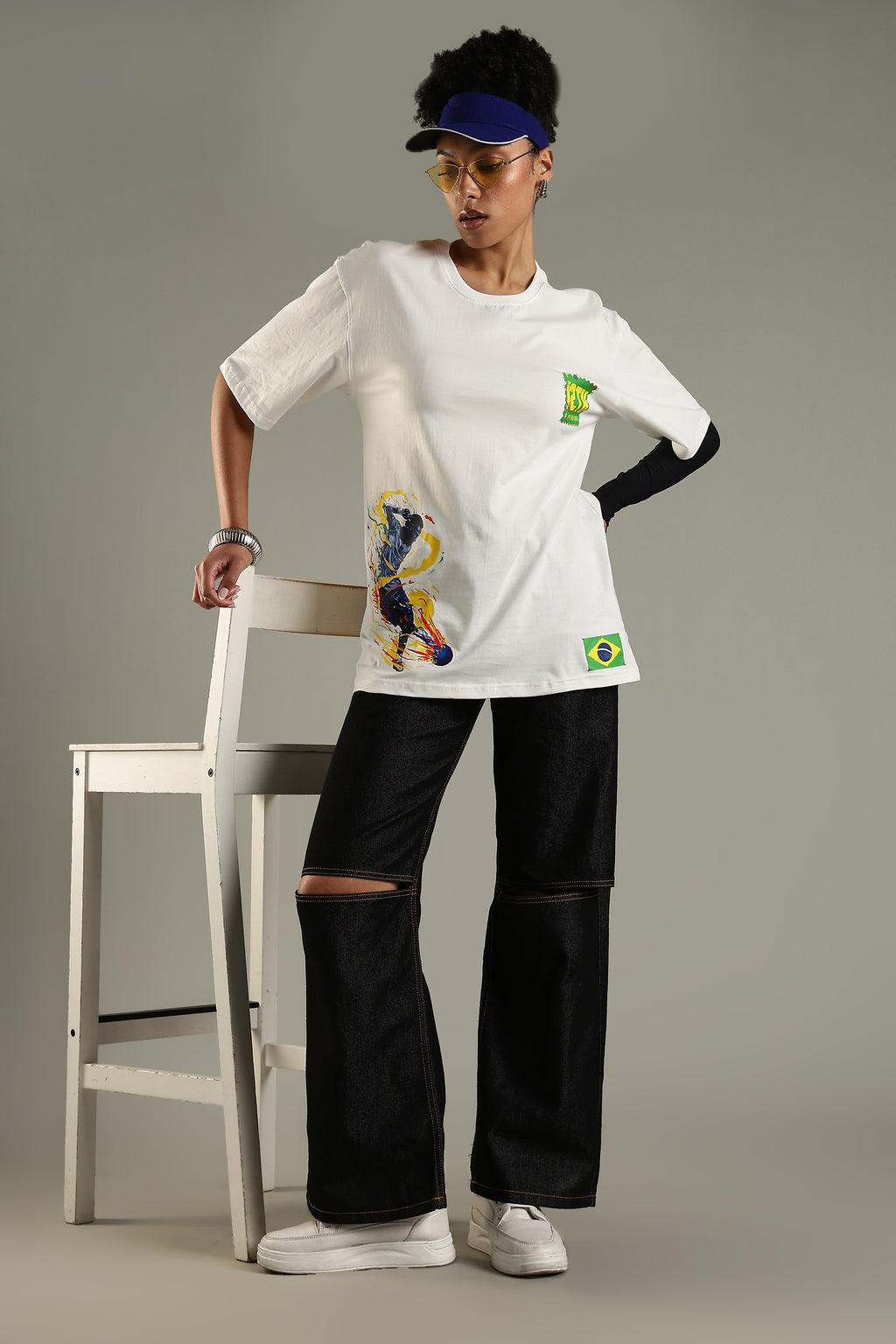 O MENINO | Neymar | Unisex Oversized Graphic T-Shirt | Drop-Shoulder | 180 GSM Biowashed Cotton